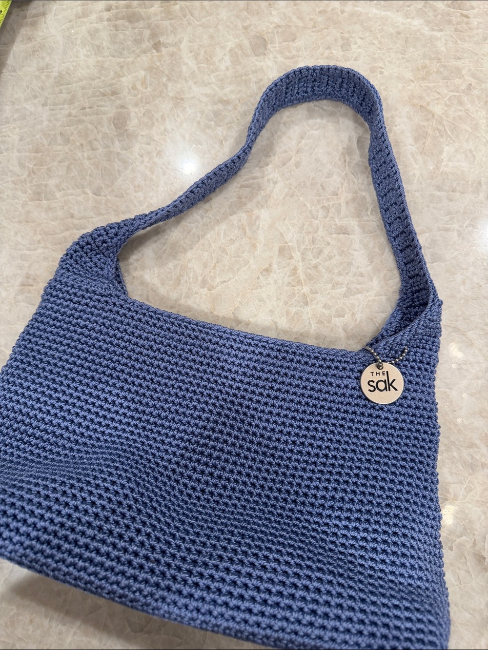 The Sak Crochet Shoulder Bag in Dusty Blue - Picture 8 of 8